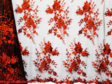125cm MESH WITH FLOWER EMBROIDED