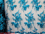 125cm MESH WITH FLOWER EMBROIDED