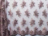 137cm EMBROIDED CORDED BEADED TULLE