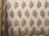 137cm EMBROIDED CORDED BEADED TULLE