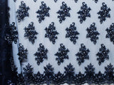 137cm EMBROIDED CORDED BEADED TULLE