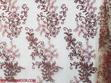 150cm TULLE WITH EMBROIDED AND STONES