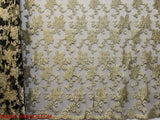 150cm TULLE WITH METALLIC EMBROIDED