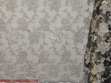 150cm TULLE WITH METALLIC EMBROIDED