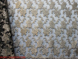 150cm TULLE WITH METALLIC EMBROIDED