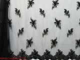 150cm TULLE WITH FLOWER EMBROIDED