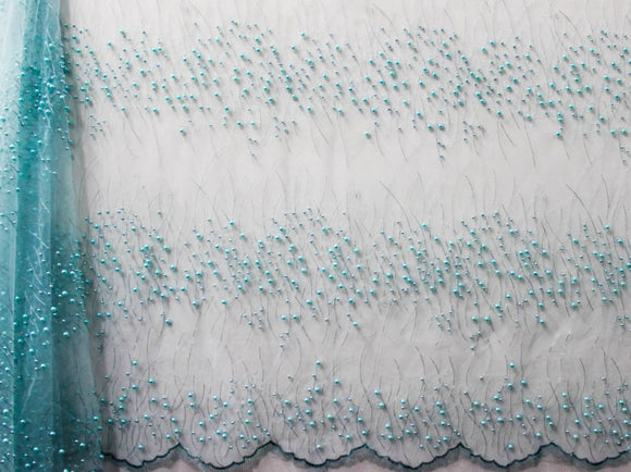 130cm FRENCH EMBROIDED TULLE WITH PEALRS