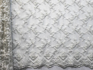 130cm EMBROIDED MESH WITH BEADS