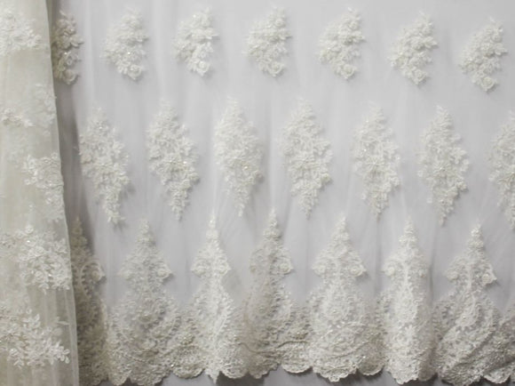 130cm BEADED EMBROIDERED BRIDAL LACE