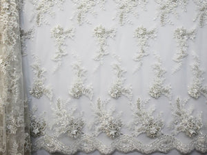 130cm BEADED EMBROIDERED BRIDAL LACE