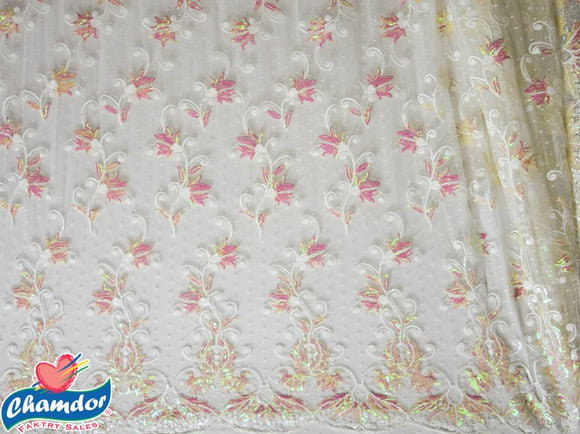 130cm EMBROIDED BRIDAL LACE