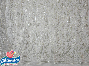 130cm EMBROIDERED TULLE WITH SEQUENCE