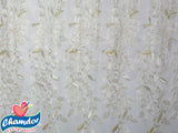 130cm EMBROIDED BRIDAL LACE WITH SEQUINS